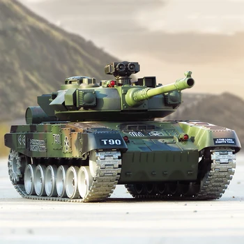 1/20 RC Tankı 2.4 G Metal Parça Başlatabilir Su Bomba Uzaktan Kumanda Araba Rus T90 Modeli Çocuk Elektronik Oyuncaklar