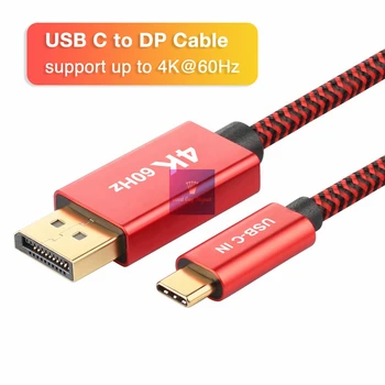 1.8 m DP USB C Kablosu Ekran port adaptörü Tip C DP Alt Modu Dönüştürücü Monitör Ekran Projektör USB C Android Telefon Laptop için