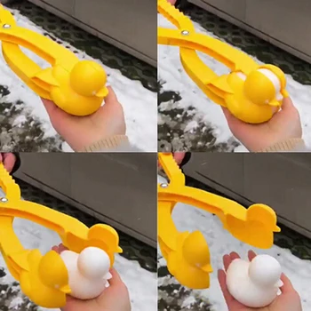 1 Adet Kartopu Makinesi plastik klips Çocuklar Açık Kum Kar Topu Kalıp Oyuncaklar Mücadele Ördek Kardan Adam Makinesi Klip Oyuncak Çocuklar İçin
