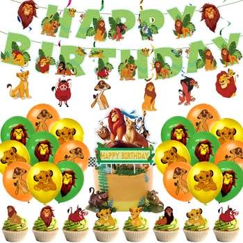 1 takım Disney Aslan Kral Simba Parti Balon Doğum Günü Çocuk Parti Dekorasyon Bebek Duş Balonlar Globos Cumpleanos Infantiles