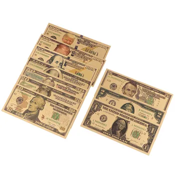 10 adet 1 2 5 10 20 50 100 Dolar Altın Kaplama Dolar Hatıra Notları Sahte Para Altın Antika Koleksiyonu
