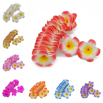 10 Adet / grup 5-9cm Hawaiian Frangipani PE Köpük yapay çiçek DIY Çelenk Headdress Çiçekler Düğün Dekorasyon Parti Malzemeleri