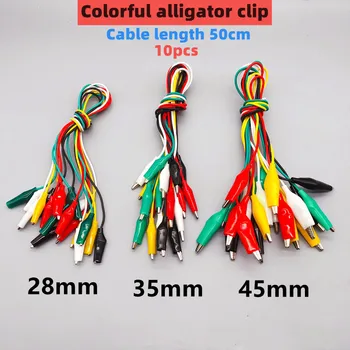 10 adet Renkli Kordon Timsah Klip Elektronik DIY Elektrikli Klip Çift saç tokası Test Klipsi Güç Kablosu Bağlantı Hattı Aksesuarları