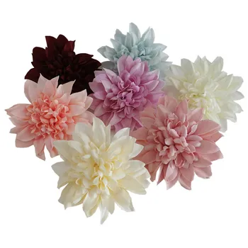 10 adet Simülasyon Dahlia Çiçek Düğün Yol Rehberi Dekorasyon Çiçek Kafa Yünlü Kumaş Krizantem Şapka Çelenk Çiçekler