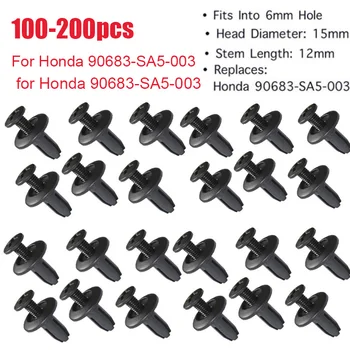 100-200 adet 6mm Oto Fastener Fit Plastik Araba Klipleri Delik Araba Çamurluk Perçin Tutucu Klipler Honda Yedek itme pimi Honda için