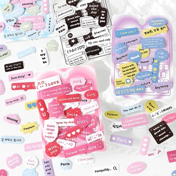 100 adet Severler aşklarını ifade metin Çıkartmalar paketi Dekoratif Dıy Günlüğü Albümü Scrapbooking Kırtasiye Sticker