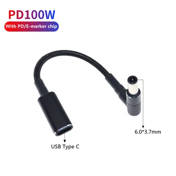 100W USB C Dişi 6.0*3.7 mm Erkek Tak Adaptörü Dönüştürücü USB Tip C PD Hızlı şarj kablosu Kablosu Asus Dizüstü PC için