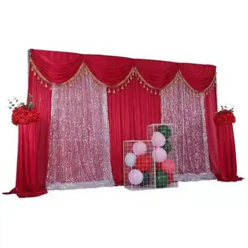 10ftx20ft Özelleştirilmiş düğün backdrop perde Doğum Günü olay parti dekor düğün sahne arka plan Pullu ipek örtü dekorasyon