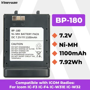 1100 mAh BP-173 BP-180 NI-MH ICOM C-F3, IC-F4 IC-W31E IC-W32 IC-W32A IC-W32E IC-Z1 IC-Z1A Radyolar