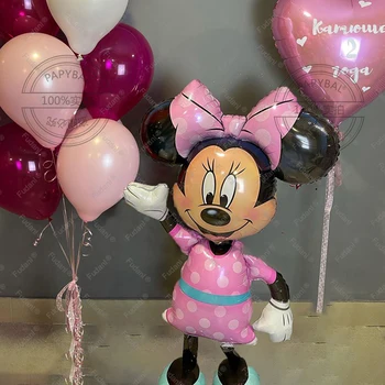12 adet Disney Balonlar Set Minnie Folyo Balon Kalp Şekli 32 