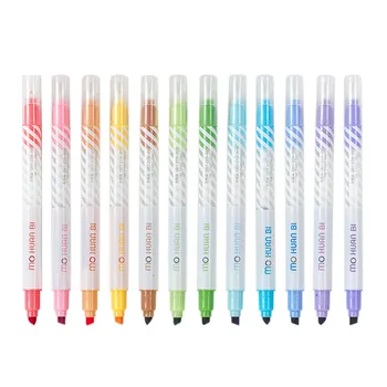 12 adet DIY Çeşitli Kırtasiye Kaynağı resim kalemi Ofis Okul Renk Değiştirme Günlüğü Günlüğü Plastik Hediye Fosforlu Kalem Öğrenciler