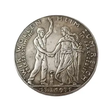 1935 Almanya hatıra parası Tel Wollen Heim Zum Reich Sikke Koleksiyonu Ev Dekorasyon Hediyelik Eşya El Sanatları Hediyeler Süsler