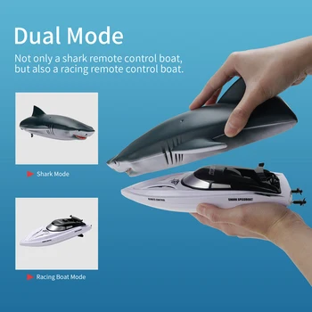 2.4 G simülasyon köpekbalığı uzaktan kumanda tekne yüksek hızlı ve uzun uzun ömürlü pil ömrü çocuk elektrikli su sürat teknesi oyuncak tekne