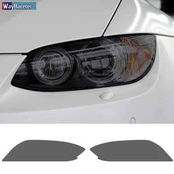 2 Adet M Performans Araba Far koruyucu film ön ışık Şeffaf Füme Siyah TPU Sticker BMW İçin M3 E90 E92 E93 F80