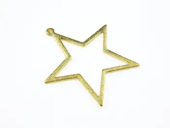 20 adet Pirinç yıldız charm küpe bulma 26.7x25x0. 9mm Fatura Pentagram Pirinç pendant-R1444