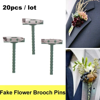 20 adet Plastik Metal Broş Unisex Gömlek Yaka Pimleri Sahte Çiçek Broş Pins Kadın Erkek broş Düğün Dekor Aracı Parti Malzemeleri