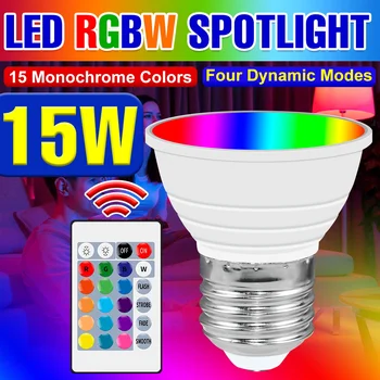 220V RGB spot E27 led ışık ampul E14 kısılabilir akıllı lamba GU10 renkli ışık uzaktan kumanda ile MR16 odası dekor neon ışık