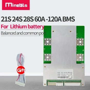 24S BMS PCM 60A 80A 100A 72V/84V LiFePO4 pil paketi denge fonksiyonu ile kısa devre koruması lityum pil denge BMS