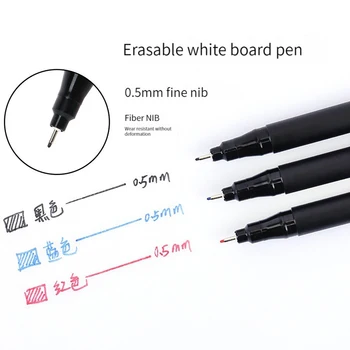 3 Adet / takım Silinebilir Beyaz Tahta işaretleyici kalem Ekstra İnce Ucu 0.5 mm Kuru Silme İşaretleyiciler Çevre Dostu İşaretleyici Ofis Okul Ev