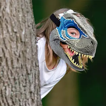 3D Mavi Dinozor Maskesi Dinozor Oyuncaklar Kafa Cadılar Bayramı Festivali Dinozor Kostümleri Parti maskeli balo maskesi Çocuklar için Noel Hediyeleri