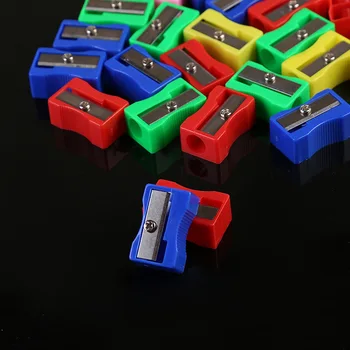 40 Adet Mini Karışık Renkler 26mm Kalemtıraş Plastik Okul Malzemeleri Kırtasiye Ürünleri Öğrenci Çocuklar Kalem Kesici Aksesuarları