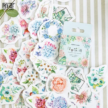 46 Adet Sevimli Çiçek Buketi Kağıt Sticker DIY Dekoratif Süt Önemsiz Dergisi Zanaat Scarpbooking Malzemeleri Planlayıcısı Kawaii Kırtasiye
