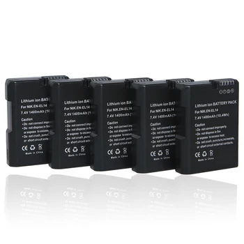 5 Adet Fullcoded EN-EL14 EL14 nikon için pil ENEL14 EN-EL14a batterie AKKU D5200 D5100 D3100 D3200 P7100 P7000, EN EL14