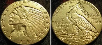 $5 altın Hint Yarım Kartal 1915-S kopya paraları