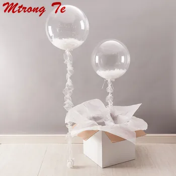 50 adet 10/18/24/36 inç Kabarcık kırışıklık Yok Şeffaf PVC Balonlar Şeffaf globos Doğum Günü Düğün Parti Olaylar Dekor Malzemeleri