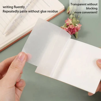 50 Yaprak Şeffaf Yapışkan Notlar Sıyrıklar ile Çıkartmalar Kağıt Şeffaf yapışkan Notlar için Su Geçirmez Kağıt Öğrenci Ofis Kırtasiye