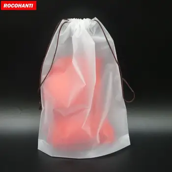 50X Özel LOGO Baskılı Buzlu Plastik EVA İpli Çanta PE Şeffaf Beraberlik dize hediye keseleri Çorap Tayt Ambalaj