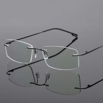 52-18-138 Yeni alaşım çerçevesiz bellek ultra hafif erkek gözlük çerçeveleri kadın gözlük Menteşeli çerçevesiz optik reçete gözlük