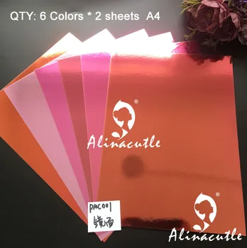 6 renk x 2 sayfalık karton kutu kart stoğu Berry Renk Tonları Ayna A4 250gsm Scrapbooking kağıt paketi zanaat pedi Alinacraft