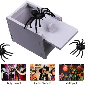 Ahşap Prank Trick Pratik Şaka Ev Ofis Korkutmak Oyuncak Kutusu Gag Örümcek Çocuk Ebeveyn Arkadaş Komik Oyun Şaka Hediye Şaşırtıcı Kutusu