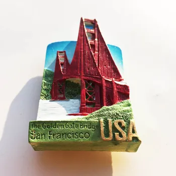 Amerika Birleşik Devletleri Kaliforniya San Francisco Golden Gate Köprüsü Seyahat Anıt El Sanatları manyetik çıkartmalar buzdolabı çıkartmalar