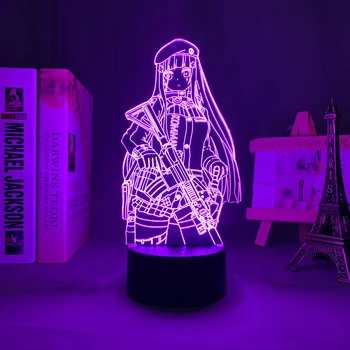 Anime led ışık Kızların Frontline Hk416 Çocuklar için Yatak Odası Dekorasyon Gece Lambası doğum günü hediyesi Odası Dekor Masa 3d Lamba Başucu
