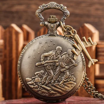 Antika Savaşçı Figürü Kuvars cep saati Savaşçı Kolye Bronz Asker Kolye Takı Zincir Saat Uçak Aksesuarı