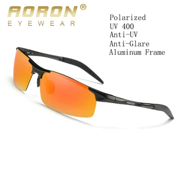 AORON Erkek Güneş Gözlüğü Polarize Sürüş Spor Alüminyum Çerçeve güneş gözlüğü UV400 Ayna güneş gözlüğü erkekler