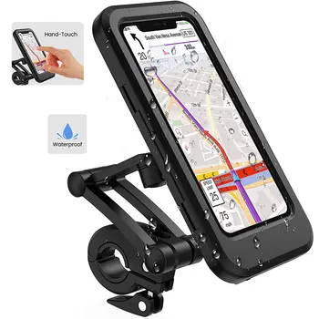 Ayarlanabilir Su Geçirmez Bisiklet telefon tutucu 6.7 inç Motosiklet Cep Cep Telefonu GPS Tutucu Dağı 360 Derece Dönebilen