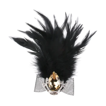 Bayan Tüy Rhinestone Kristal Taç Broş Pin Fantezi şapka iğnesi Dekorasyon