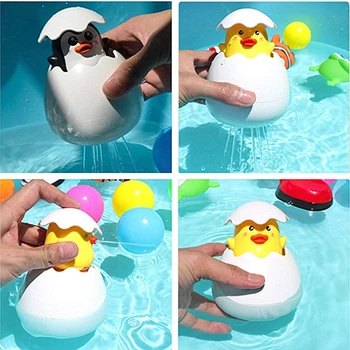Bebek Banyo Oyuncak Çocuklar Sevimli Ördek Penguen Yumurta Su Püskürtme Yağmurlama Banyo Yağmurlama Duş Yüzme su oyuncakları Çocuklar Hediye