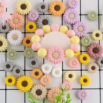 Bebek Silikon Boncuk 10 adet Mini Çiçekler Diş Çıkarma Boncuk Takı Yapımı İçin Toplu DIY Emzik Zinciri Takı Aksesuarları