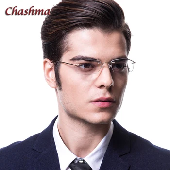 Chashma Marka Çerçevesiz Titanyum Alaşımlı Ultra Hafif Miyopi Gözlük Çerçeve Optik Gözlük Erkekler Çerçevesiz Gözlük 2G