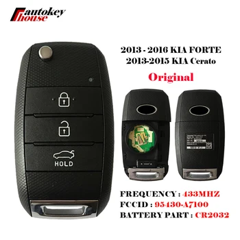 CN051006 Orijinal 3 Düğme 433 MHZ 2013 - 2016 KIA K3 Forte Uzaktan Çevirme Anahtarı OKA-870T(YD) FCC ID 95430-A7100 akıllı anahtar Araba İçin
