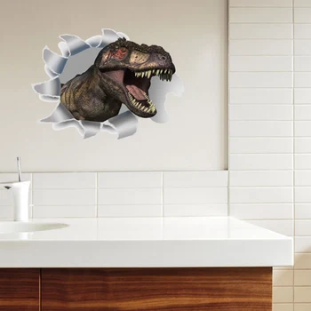 Dinozor 3d duvar çıkartmaları Banyo Çıkartmaları Pencere Çıkartmaları Arka Plan Dekorasyon Çıkarılabilir Çıkartmalar