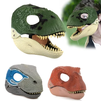 Dinozor Maskesi Şapka Dino Festivali 3D Raptor Dinozor Rol Oynamak Sahne Korku Dinozor Şapka Korkmuş Maskesi noel hediyesi