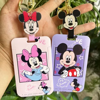 Disney Sevimli Mickey Ve Minnie Geri Çekilebilir Kordon kart tutucu Rozet Makara Hemşire Sergi Enfermera Kız Ve Erkek Adı Kart
