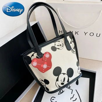 Disney Yeni Mickey Mouse Bayan Büyük Messenger omuzdan askili çanta Baskı Çanta Yaz Karikatür Sevimli Lüks kadın Tuval Küçük Kare Çanta