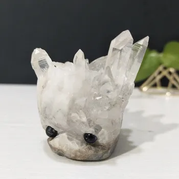 Doğal krizantem taş oyma kristal kirpi taş mineral örneği el işi yaratıcı DIY Mücevher hediye