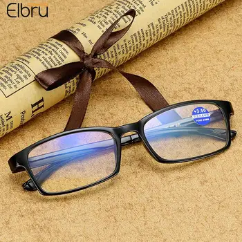 Elbru Diyoptri+1+1.5+2+2.5+3+3.5+4 Küçük Kare okuma gözlüğü Ultralight Anti mavi ışınları kadın erkek presbiyopi gözlük gözlüğü